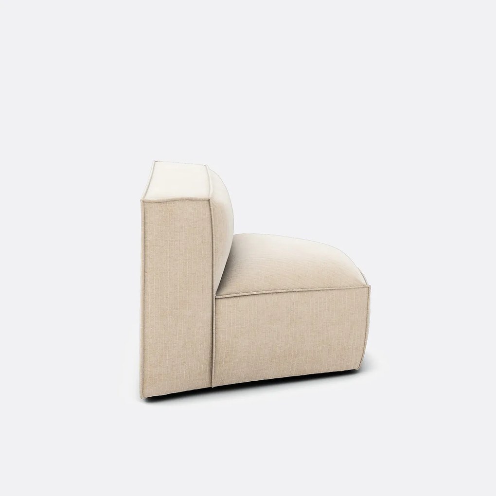Open hoekelement voor modulaire bank, in vintage ribfluweel, SEVEN