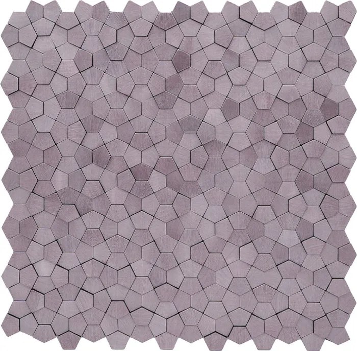 Zelfklevende Mozaïektegels Metaal | Pentagon 3D Roze | 28,2×28,2 cm | Keuken, Bad &amp; WC