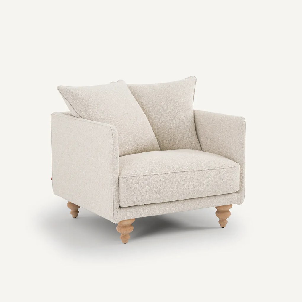 Fauteuil in bouclé stof, Lazare