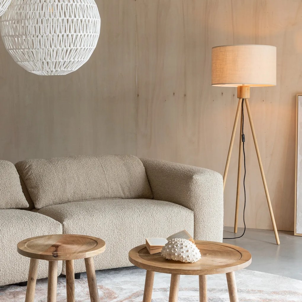 Zuiver Fan Bamboo Houten Driepoot Vloerlamp