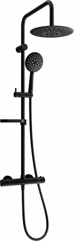 Mexen KX67 opbouw doucheset met regendouche en thermostatische kraan, zwart - 771506791-70