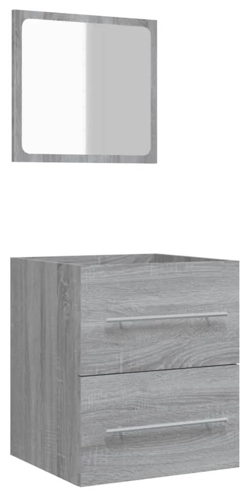 vidaXL Badkamerkast met spiegel 41x38,5x48 grijs sonoma eikenkleurig