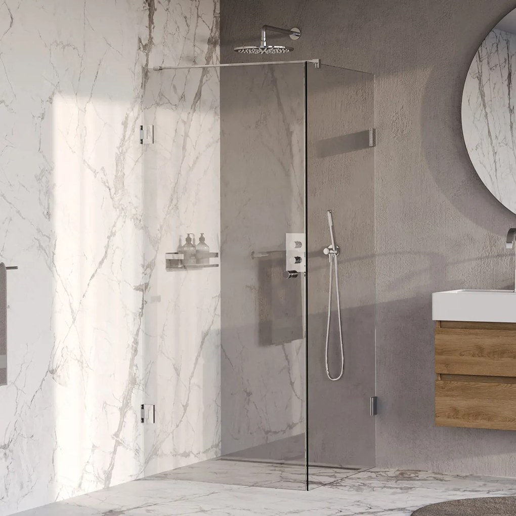 Brauer Void Carving profielloze douchecabine 80x80cm chroom