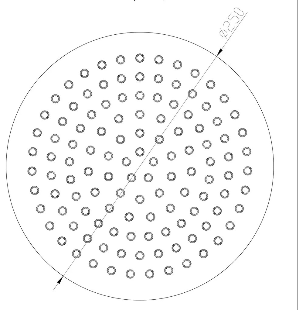 Mueller Round hoofddouche mat zwart 25cm