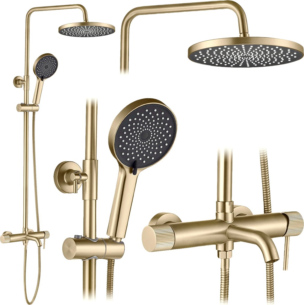 Doucheset Rea Lungo Stripe Brush Gold