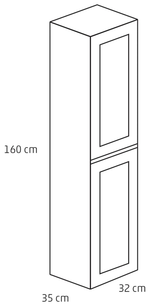 Differnz Reno hoge kast 35x32x160cm eiken