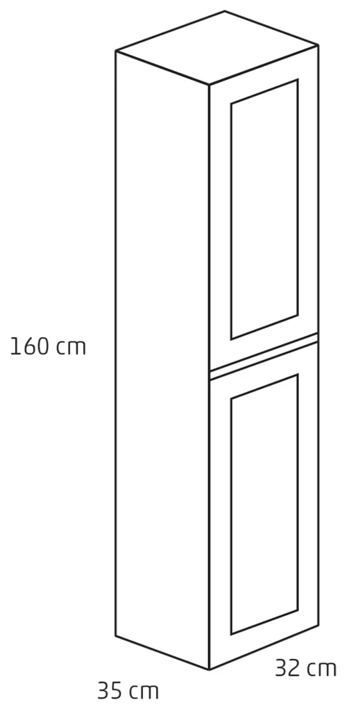 Differnz Reno hoge kast 35x32x160cm eiken