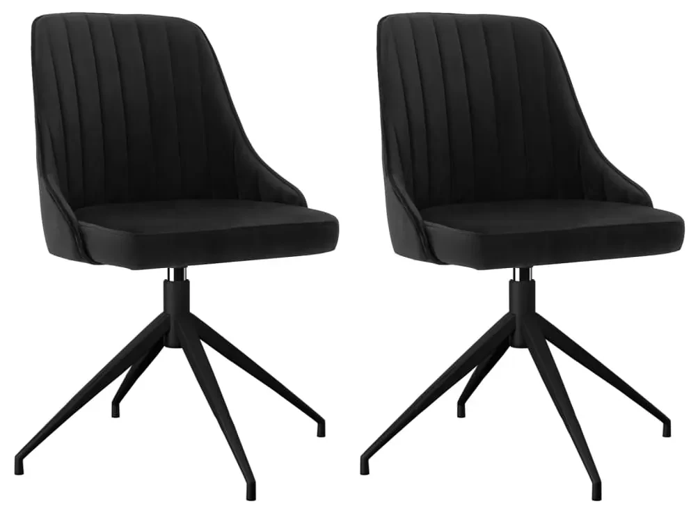 vidaXL Eetkamerstoelen 2 st fluweel zwart