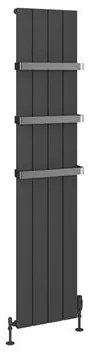 Eastbrook Rosano verticale aluminium radiator 37,5x180cm mat antraciet 1264Watt