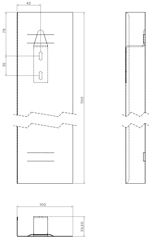 Clou Hold Me kantlijsten voor spiegels 70cm RVS - set van 2