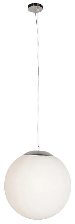 Eettafel / Eetkamer Smart scandinavische hanglamp met dimmer zilver met opaal glas 50cm incl. Wifi A60 - Ball 50 E27 Scandinavisch bol / globe / rond Binnenverlichting Lamp