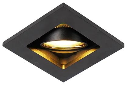 Smart inbouwspot zwart incl. WiFi GU10 verstelbaar - Qure Modern GU10 vierkant Binnenverlichting Lamp