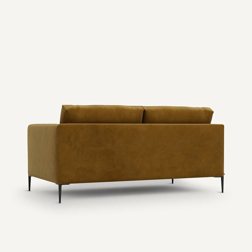 Compacte zitbank in fluweel, Oscar, ontwerp E. Gallina