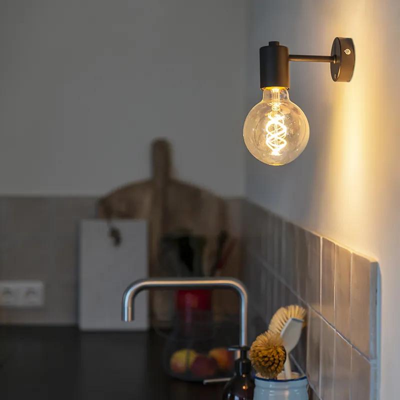 Industriële wandlamp zwart - Facil Design, Modern E27 cilinder / rond Binnenverlichting Lamp
