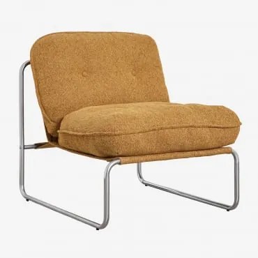 Beklede Fauteuil Matilda Bouclé Honinggeel - Sklum