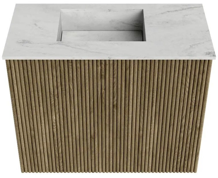 Mondiaz Joya DLux 50cm toiletmeubel dusk met wastafel faye links zonder kraangat opalo
