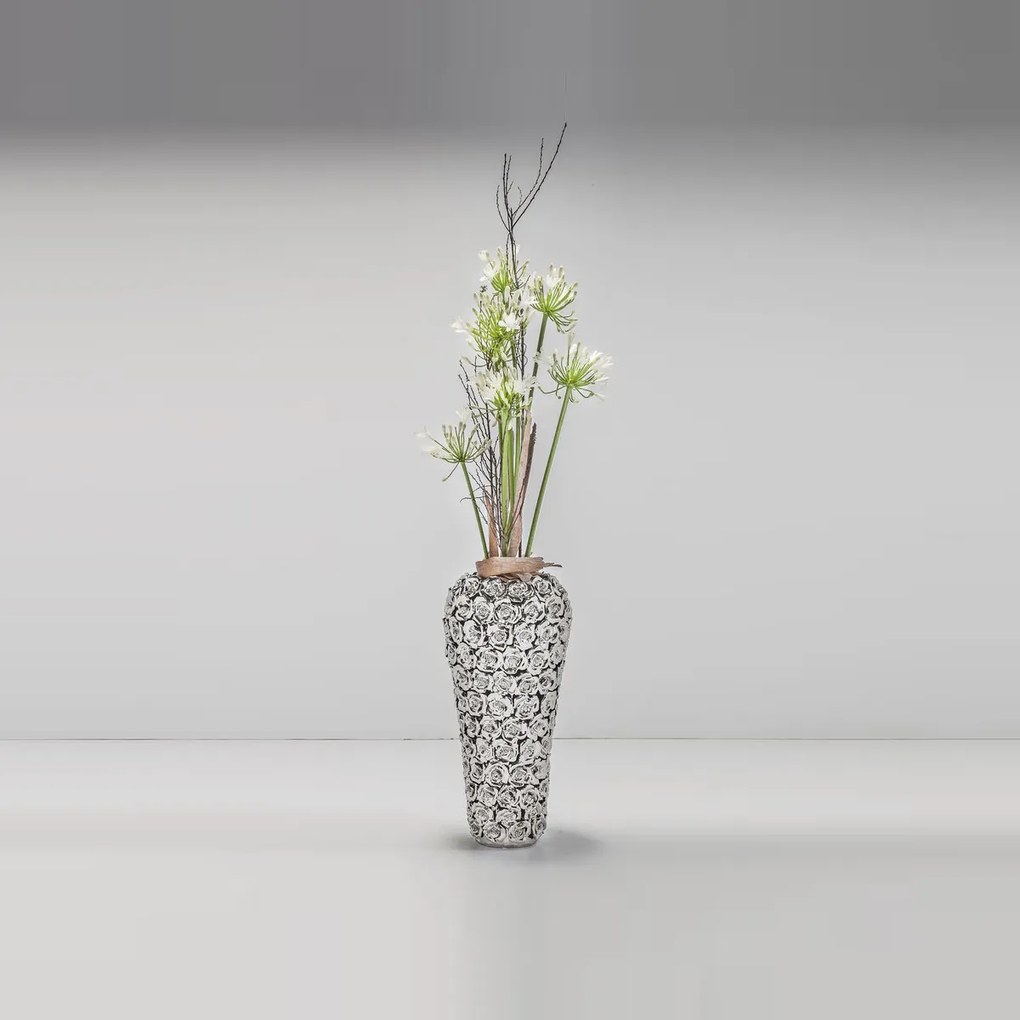 Vaas Met Rozen Verchroomd Groot