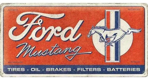 Metalen bord Ford Mustang - Horse & Stripes