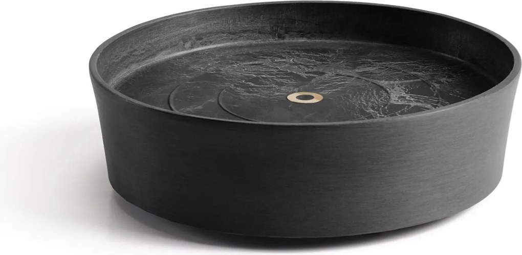 Ecopotsonderschotel op wielen - Rond - Dark Grey - Diameter 28,7 x H8,3 cm