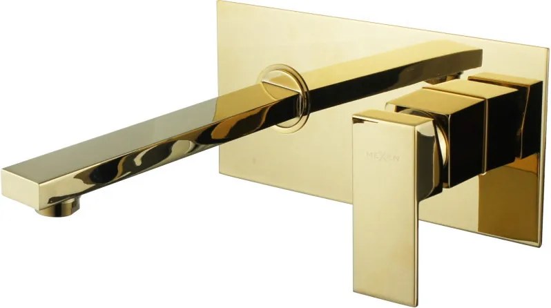 Mexen Cube inbouw wastafelkraan, goud - 73115-50