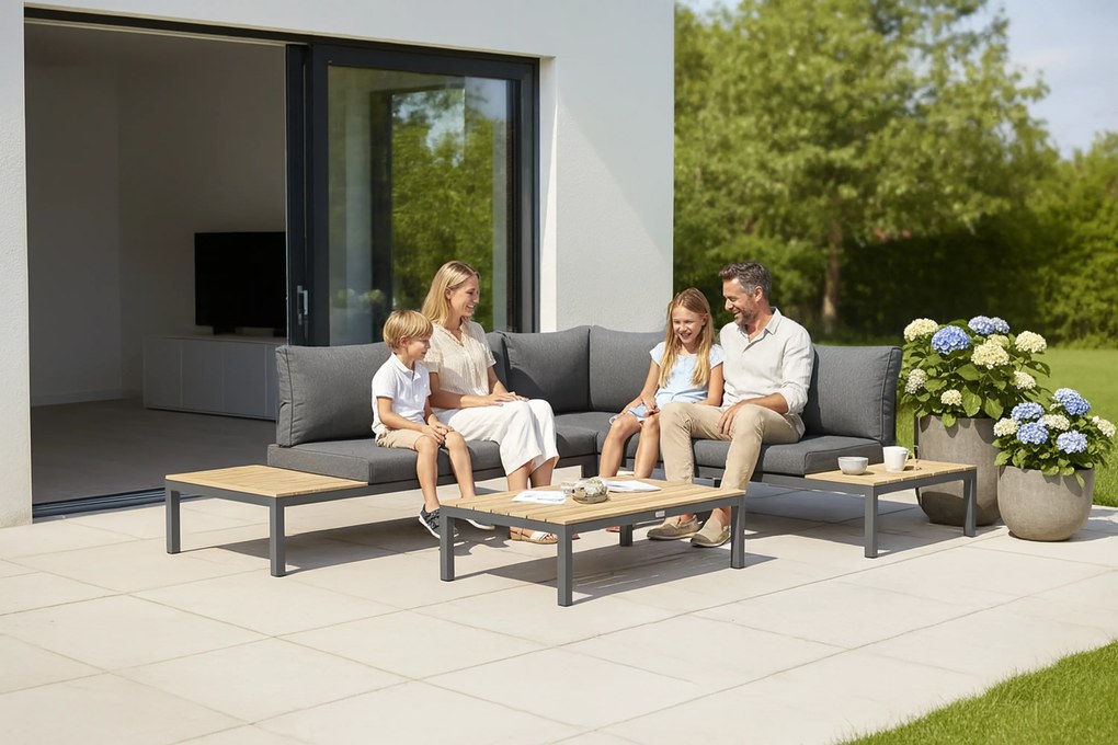 Loungeset 4 personen Aluminium Grijs Lifestyle Garden Furniture Palm Beach