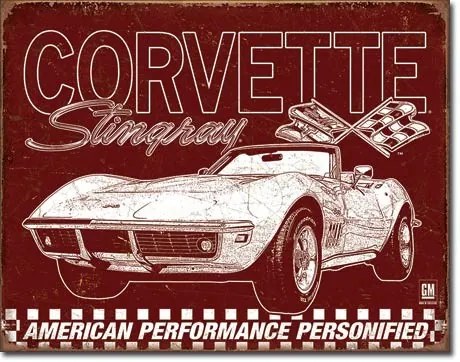 Metalen bord Corvette - 69 StingRay