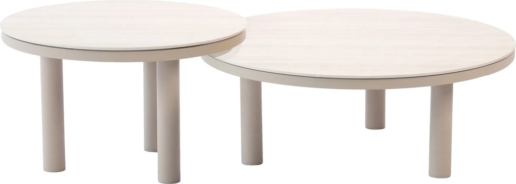 Iris set loungetafels 60xH36 cm en 80xH30,5 cm keramiek latte Taste 4SO