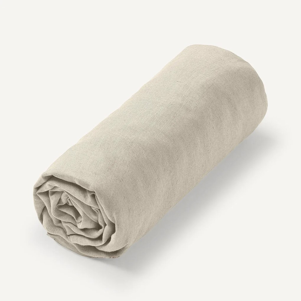 Hoeslaken in gewassen linnen, Elina voor dikke matras