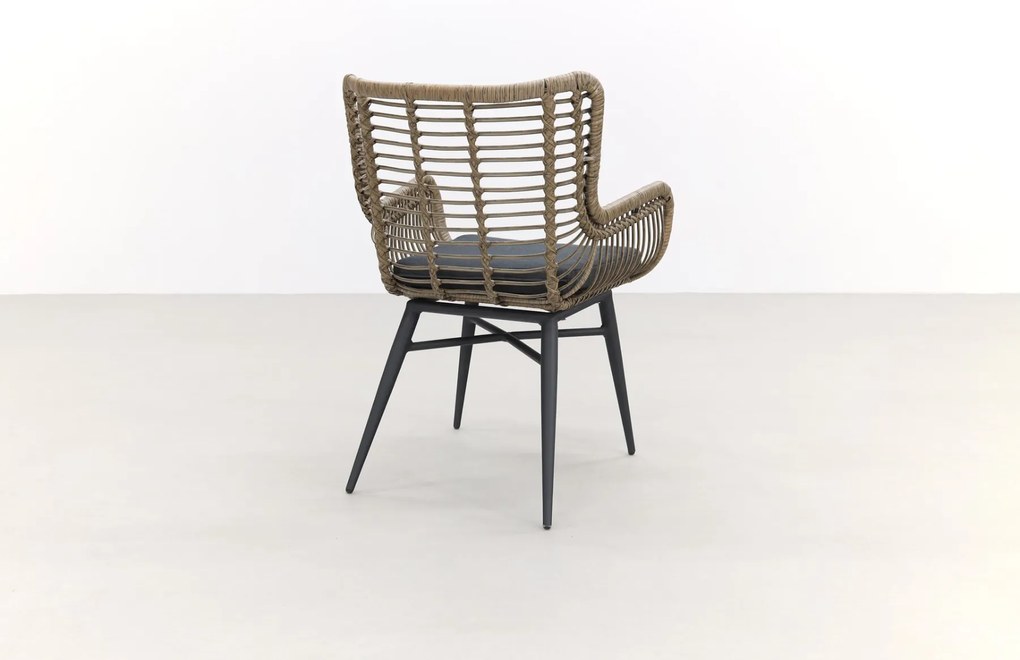 Jasmine Naturel/Rome 4-persoons dining tuinset 170x100 cm. - Brown teak