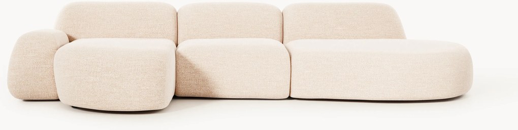 Modulaire bouclé hoekbank Wolke (4-zits) met chaise longue