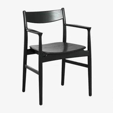 Set Van 4 Eetkamerstoelen In Eikenhout Mireita Gewoon Zwart - Sklum