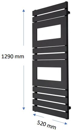 TVS Design Plano handdoekradiator wit 560W 52x129cm