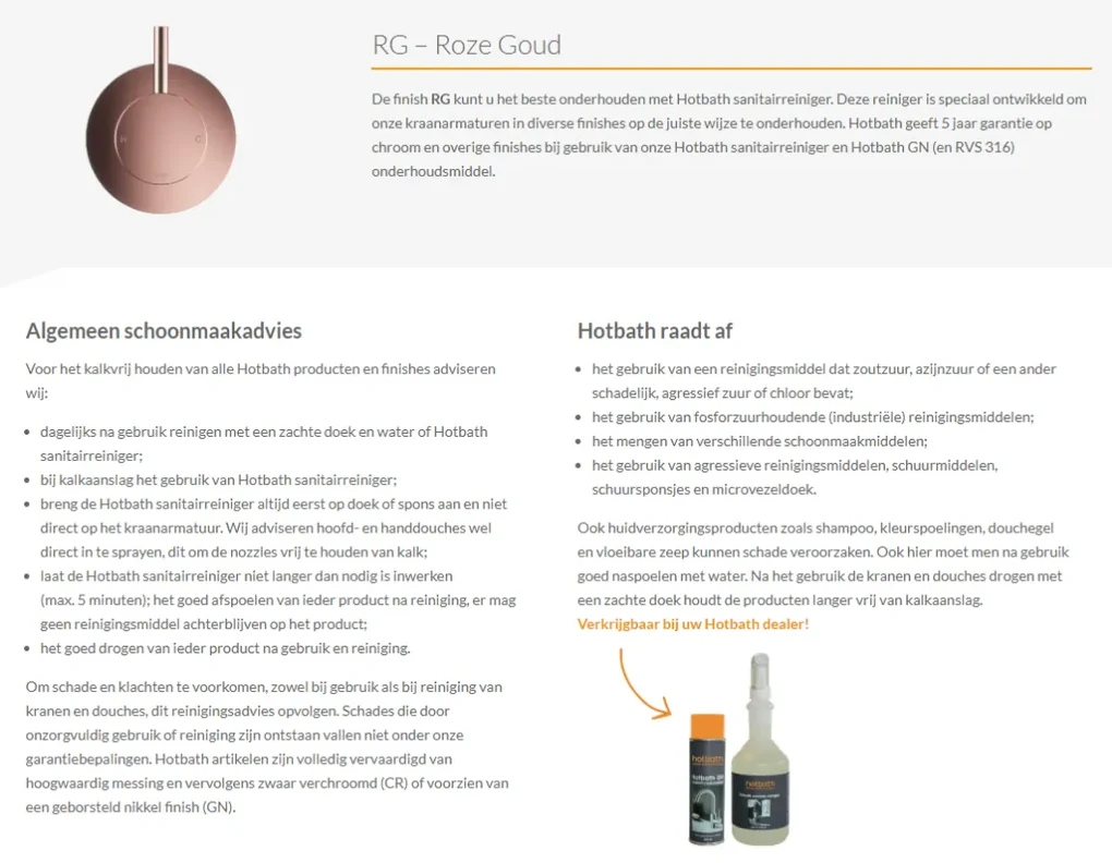 Hotbath Cobber Wandsteun Rosé Goud M514