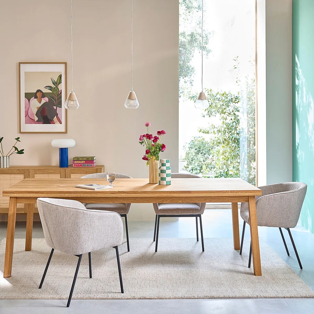 Tafel voor 8 personen, massief eik, Cennas