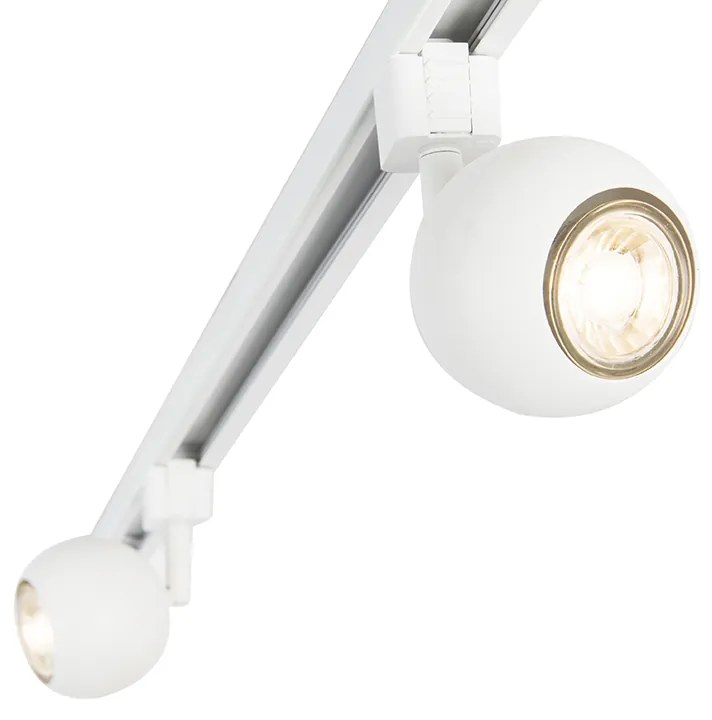 Smart 1-fase railsysteem incl. 5 Wifi GU10 wit - Iconic Gissi Modern GU10 Binnenverlichting Lamp