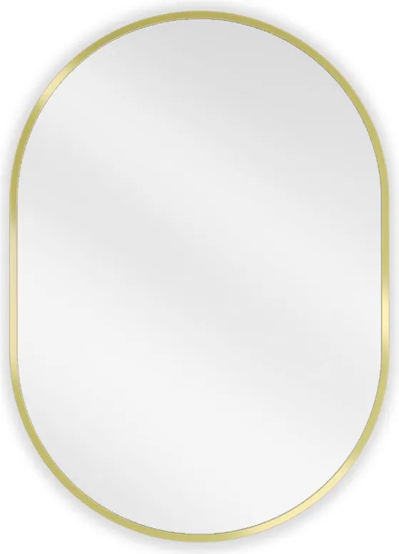 Mexen Loft ovale badkamerspiegel 70 x 50 cm, gouden frame - 9851-070-050-000-50