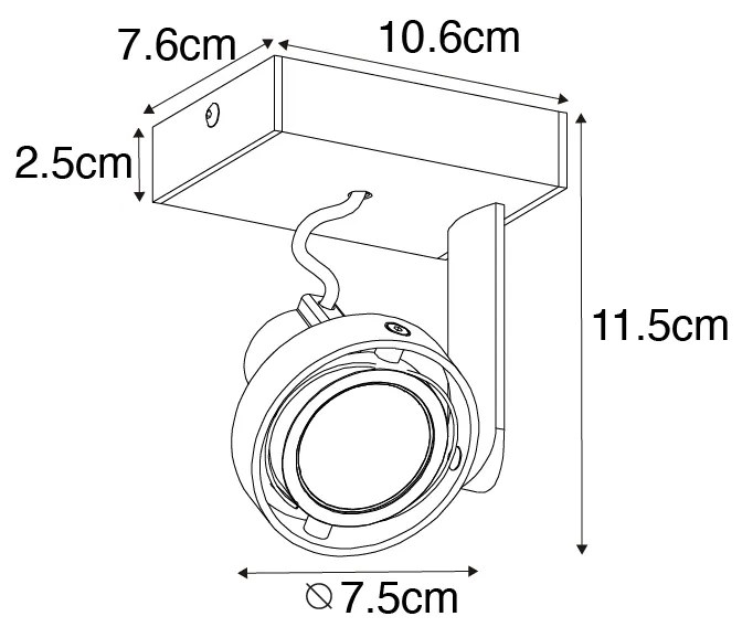 Moderne plafondspot zwart draai- en kantelbaar GU10 50mm - Master