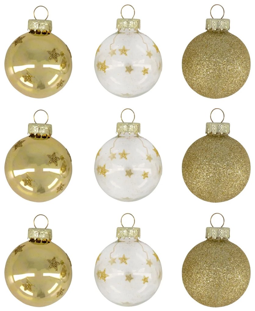 HEMA Kerstballen Ø4cm Glas Goud - 9 Stuks (goud)