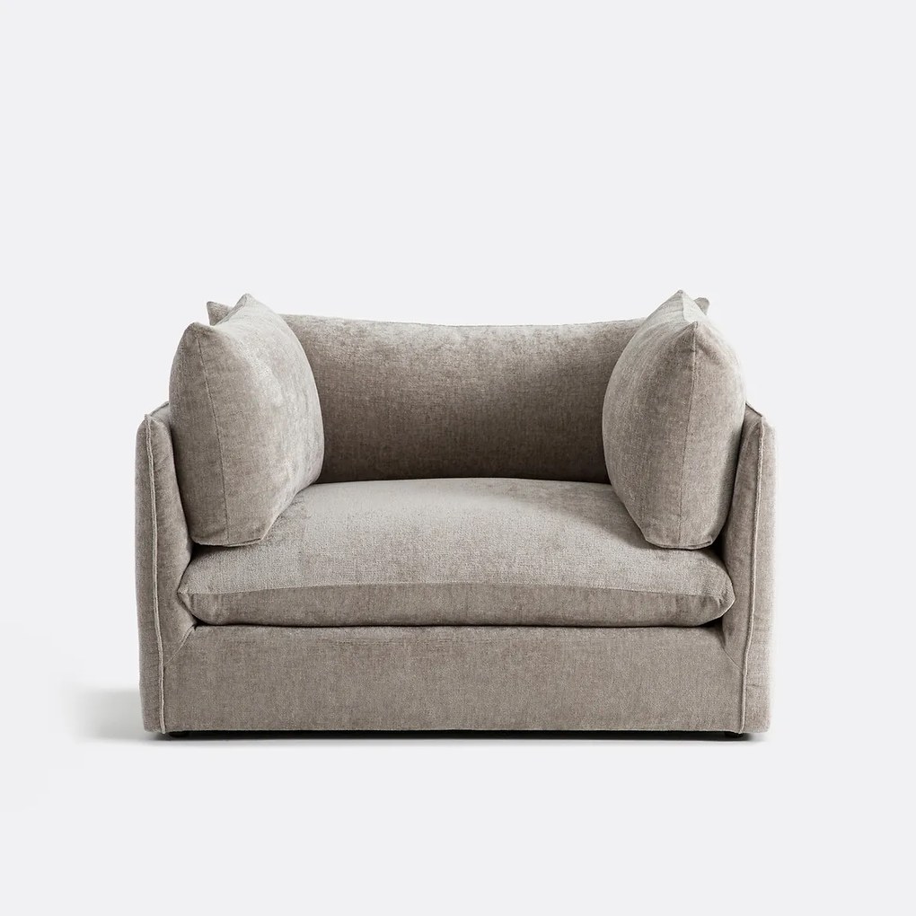 XL fauteuil Malo in getextureerd fluweel