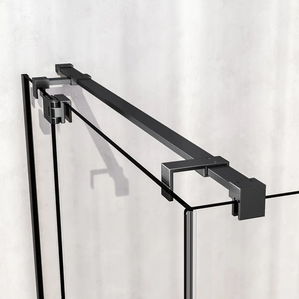 Brauer Stellar douchecabine met draaideur 120x80cm gunmetal geborsteld PVD