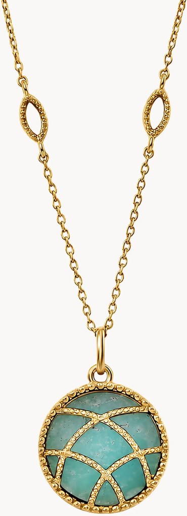 Vergulde ketting Etienne met edelstenen