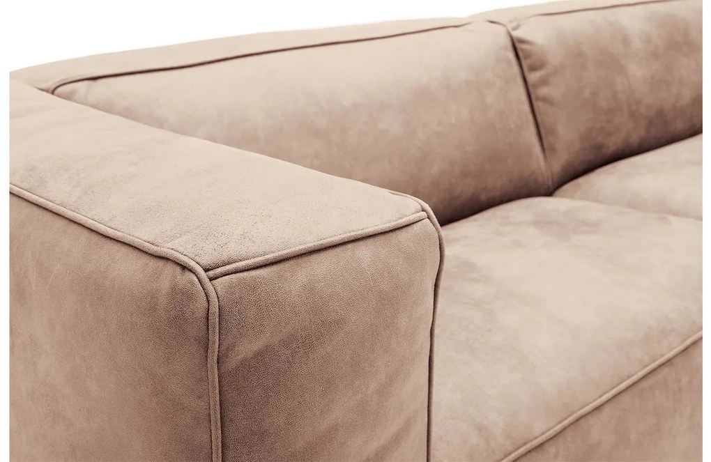 Goossens Bank Calvin beige, micro leer, 2,5-zits, modern design