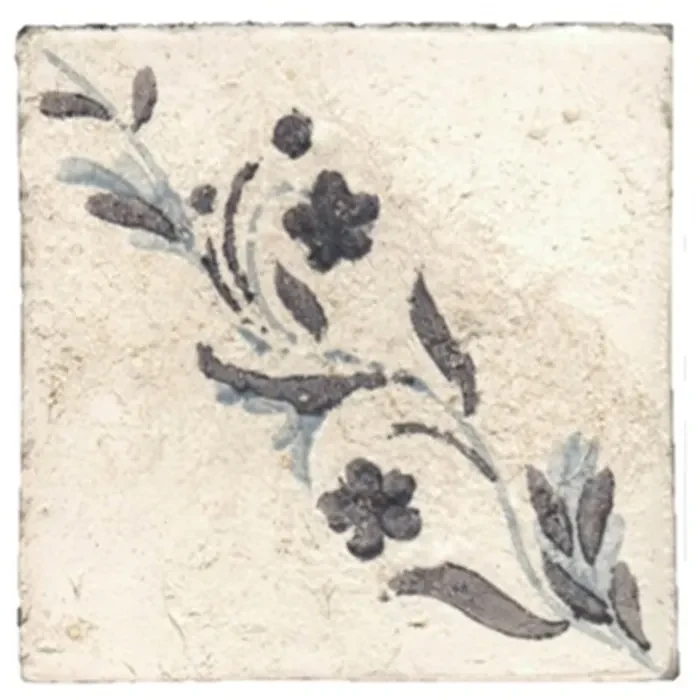 Terre d'Azur Tierra Royal wandtegel met decor 13x13cm wit - per 22 stuks