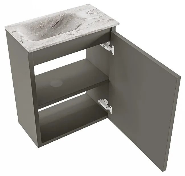 Mondiaz Ture DLux toiletmeubel 40cm smoke met wastafel glace links zonder kraangat