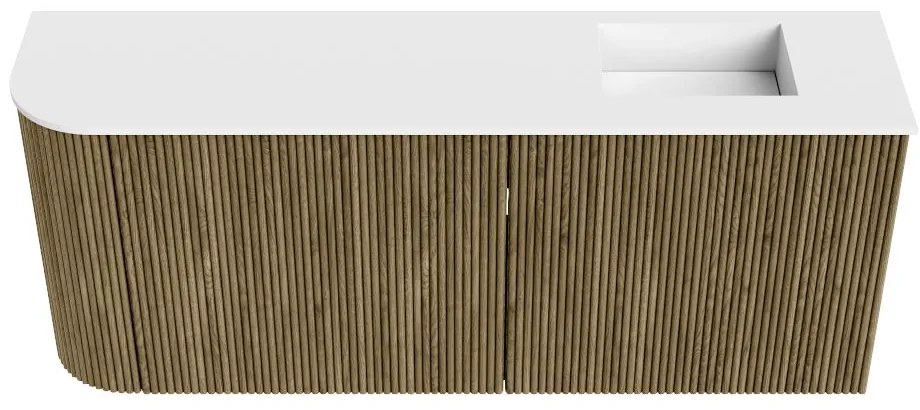 Mondiaz Joya 100cm toiletmeubel ronding links dusk met wastafel faye rechts 1 kraangat talc