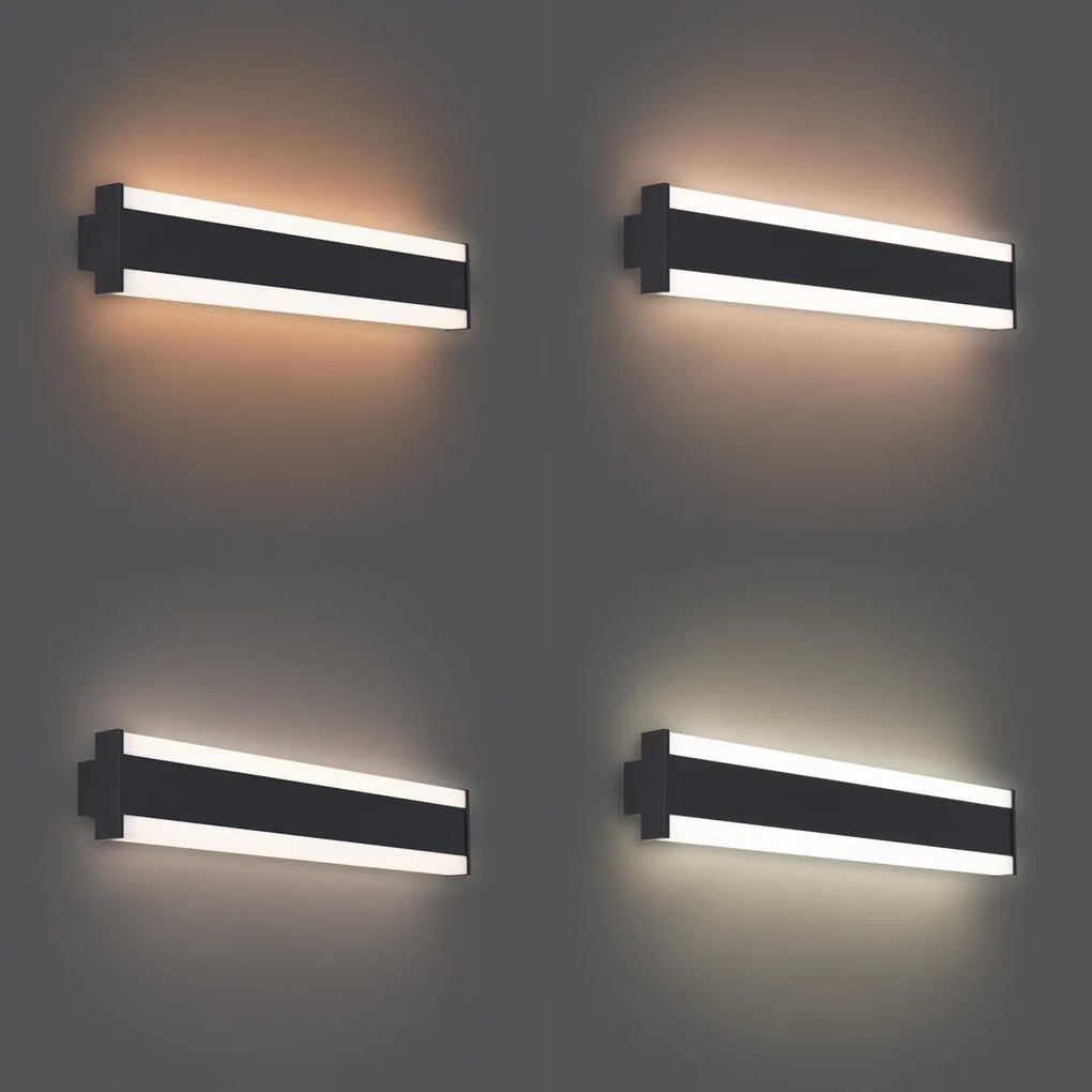 Moderne wandlamp zwart CCT 60cm incl. LED IP54 - Vanya