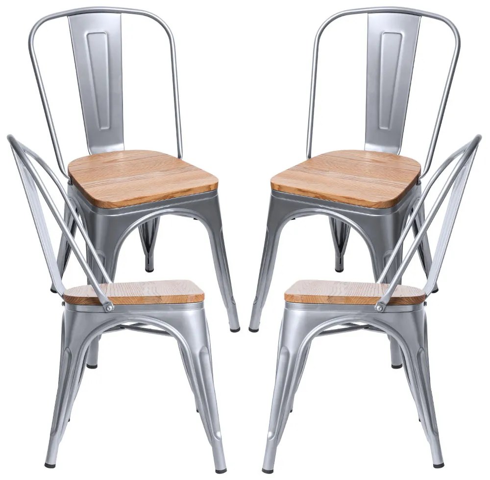 Pakket 4 Stoelen Torix Natuurlijk Hout