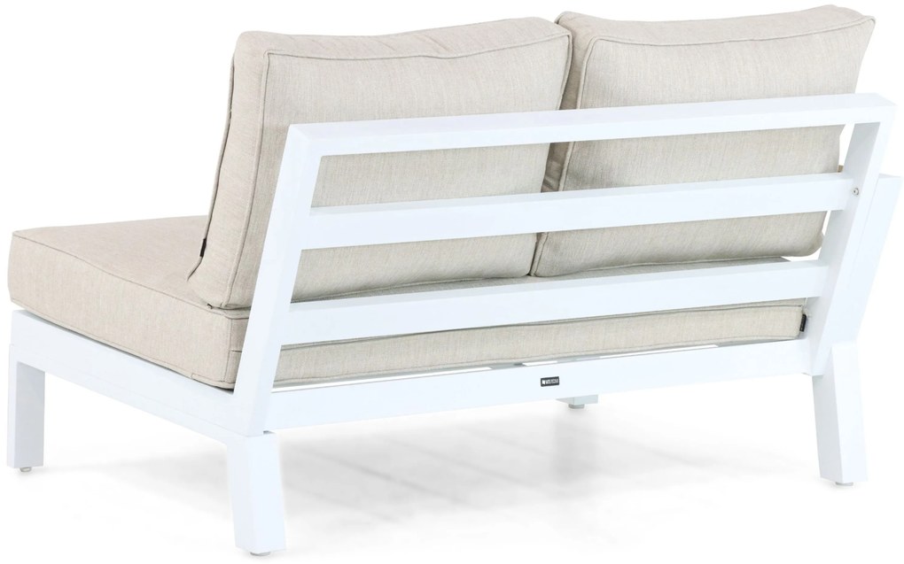 Hoek loungeset 5 personen Aluminium/Polywood (teakfinish) Wit Lifestyle Garden Furniture Bilbao