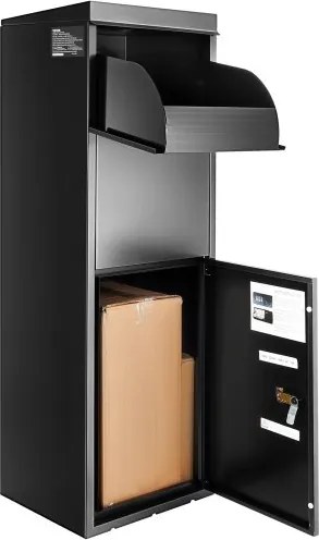 VEVOR pakketbrievenbus 35,5 x 29,5 x 105,5 cm pakketbox stalen palletbox 50 kg brievenbus brievenbus XXL brievenbus met wachtwoordslot binnenscharnier antidiefstalopening voor pakketten brieven etc.