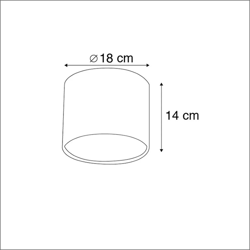Katoenen lampenkap wit 18/18/14